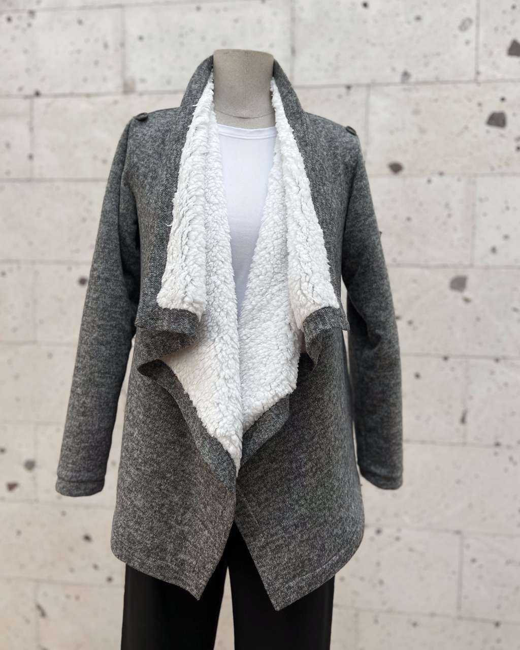 Cardigan Sherpa Gris