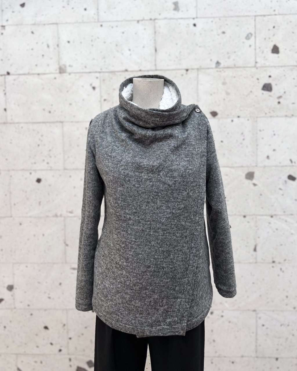 Cardigan Sherpa Gris